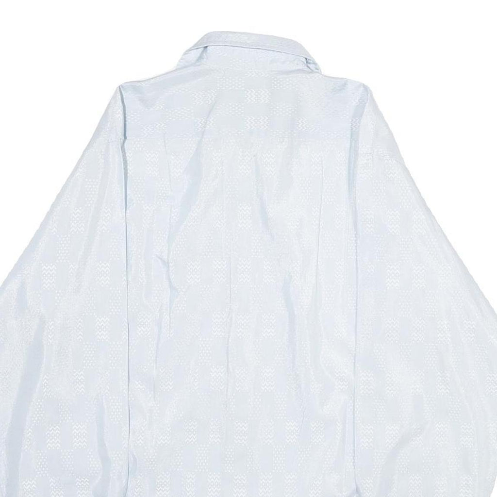 HIM Mens White Patterned Shirt S Long Sleeve Cotton Blend Button Up Casual