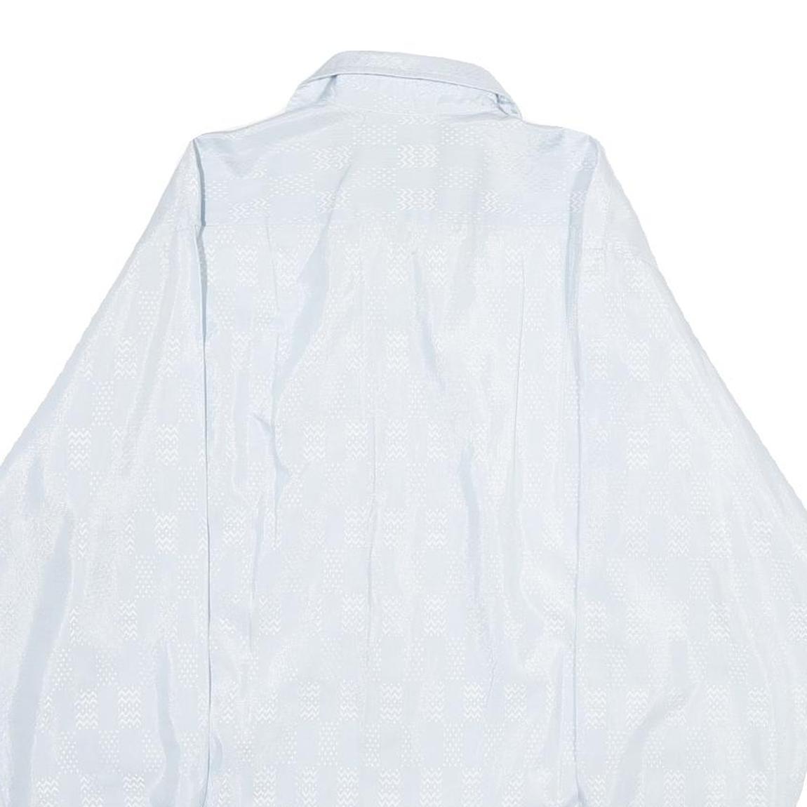 HIM Mens White Patterned Shirt S Long Sleeve Cotton Blend Button Up Casual