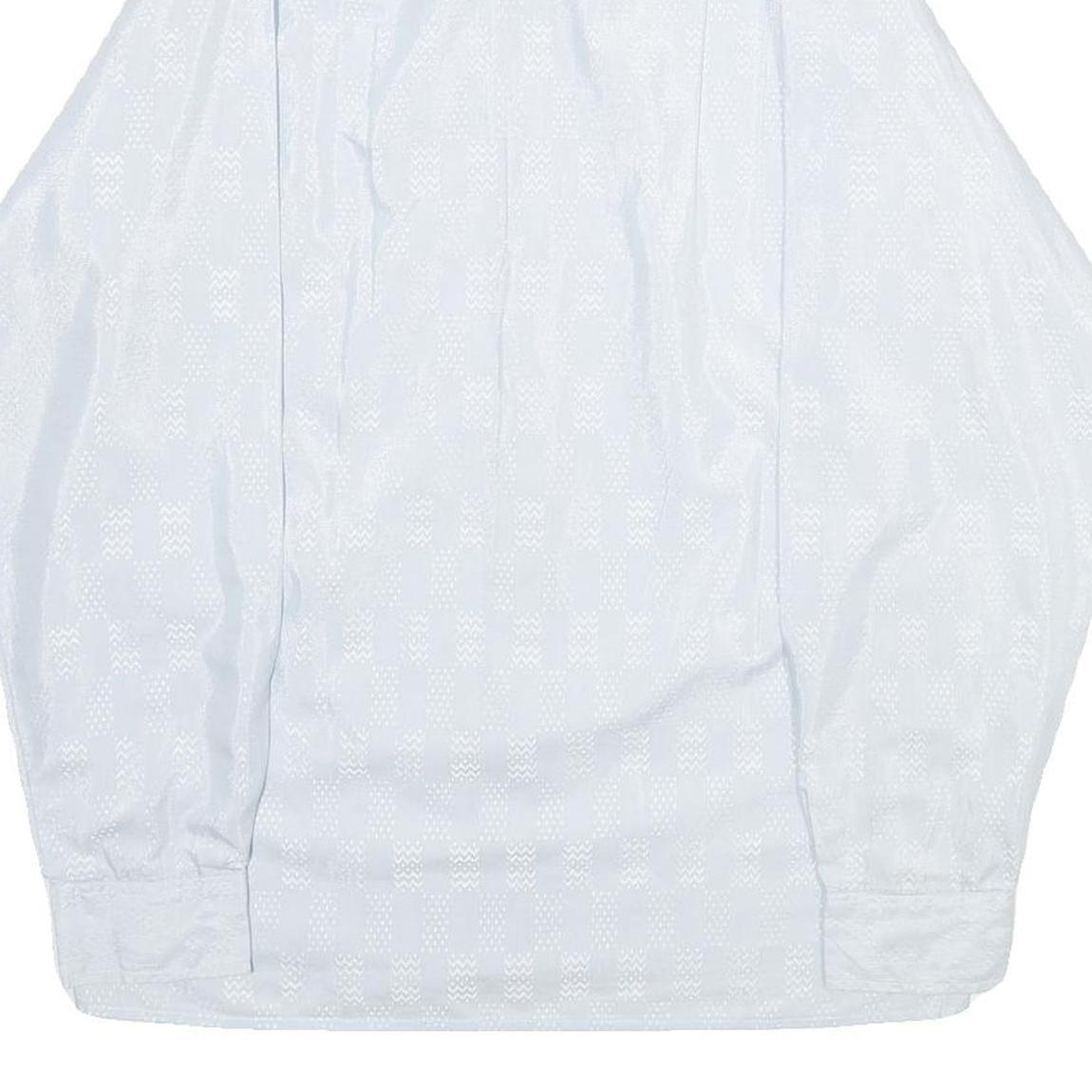 HIM Mens White Patterned Shirt S Long Sleeve Cotton Blend Button Up Casual