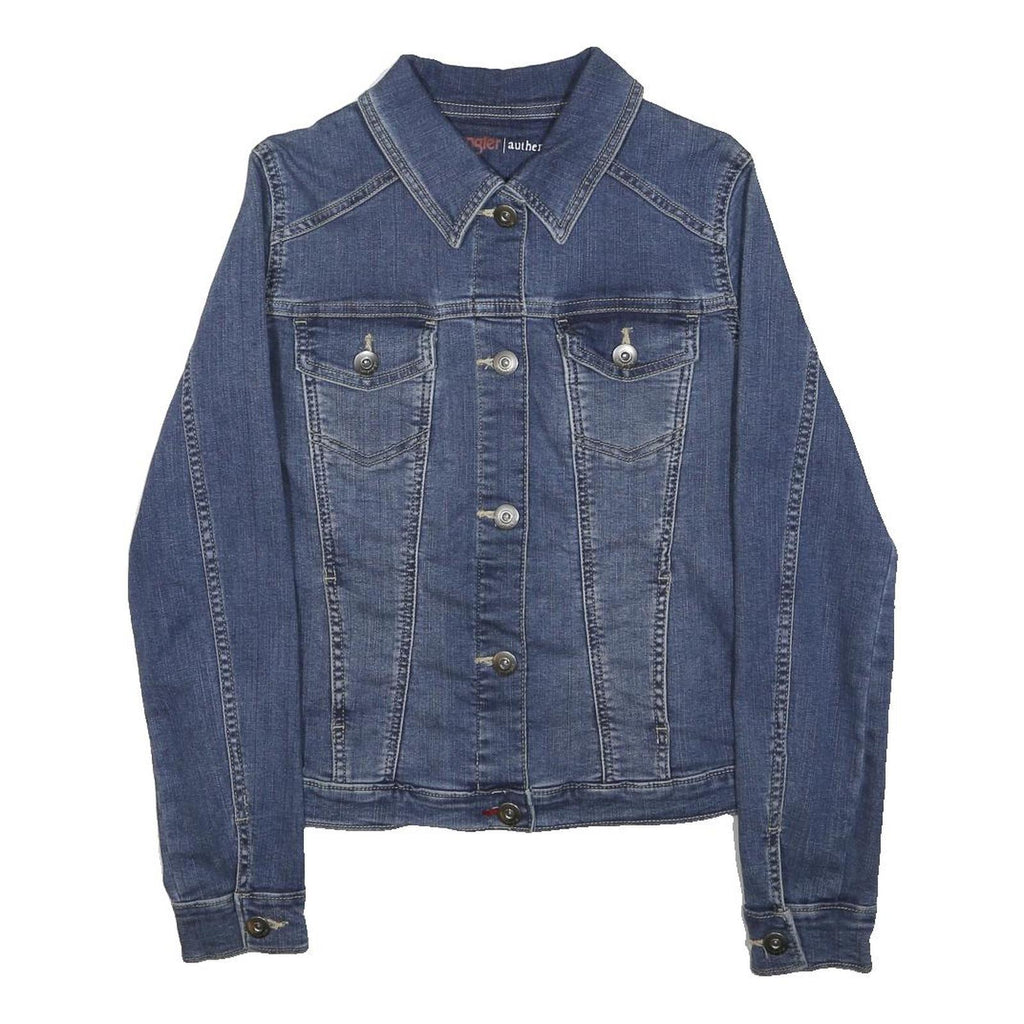 WRANGLER Womens Blue Denim Jacket S Woven Classic Fit Button Closure Timeless
