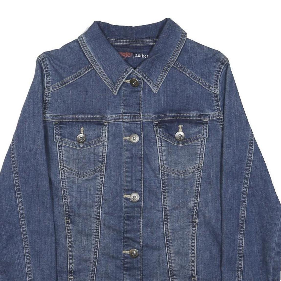 WRANGLER Womens Blue Denim Jacket S Woven Classic Fit Button Closure Timeless