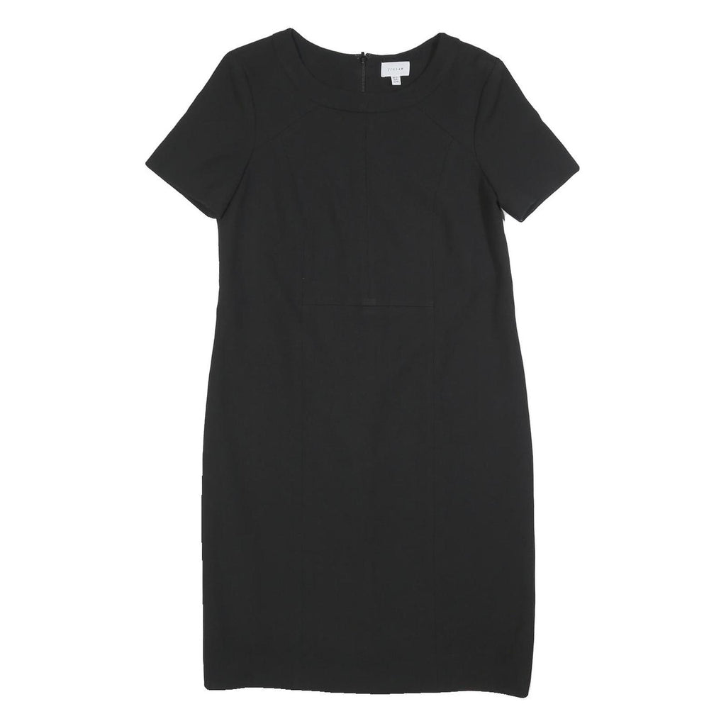 JIGSAW Womens Black Shift Dress Polyester Blend Short Sleeve UK 12 Classic