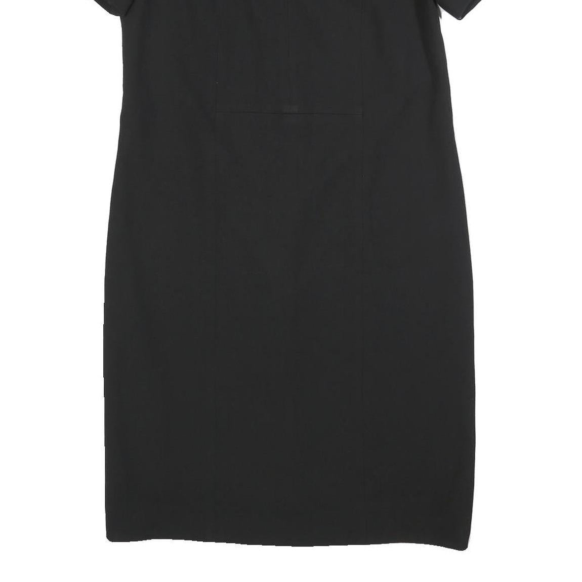 JIGSAW Womens Black Shift Dress Polyester Blend Short Sleeve UK 12 Classic