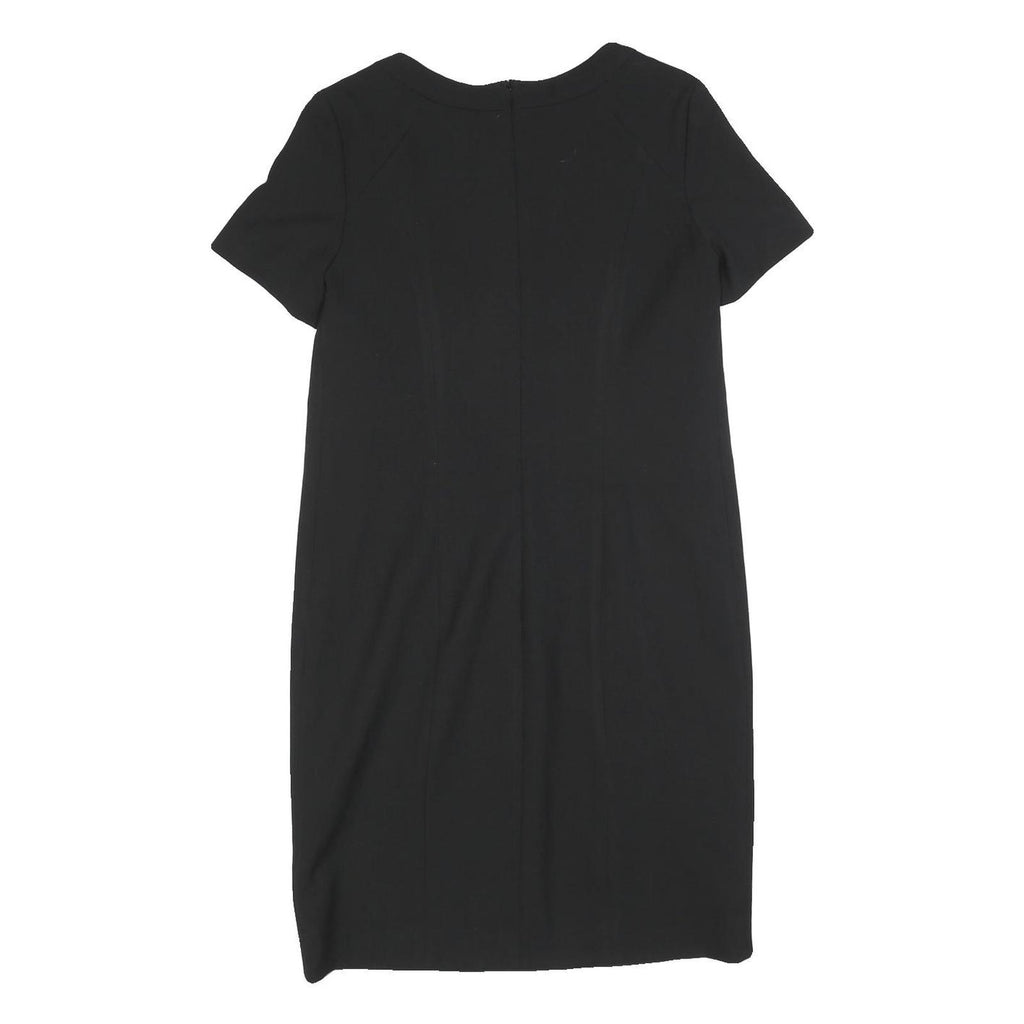 JIGSAW Womens Black Shift Dress Polyester Blend Short Sleeve UK 12 Classic