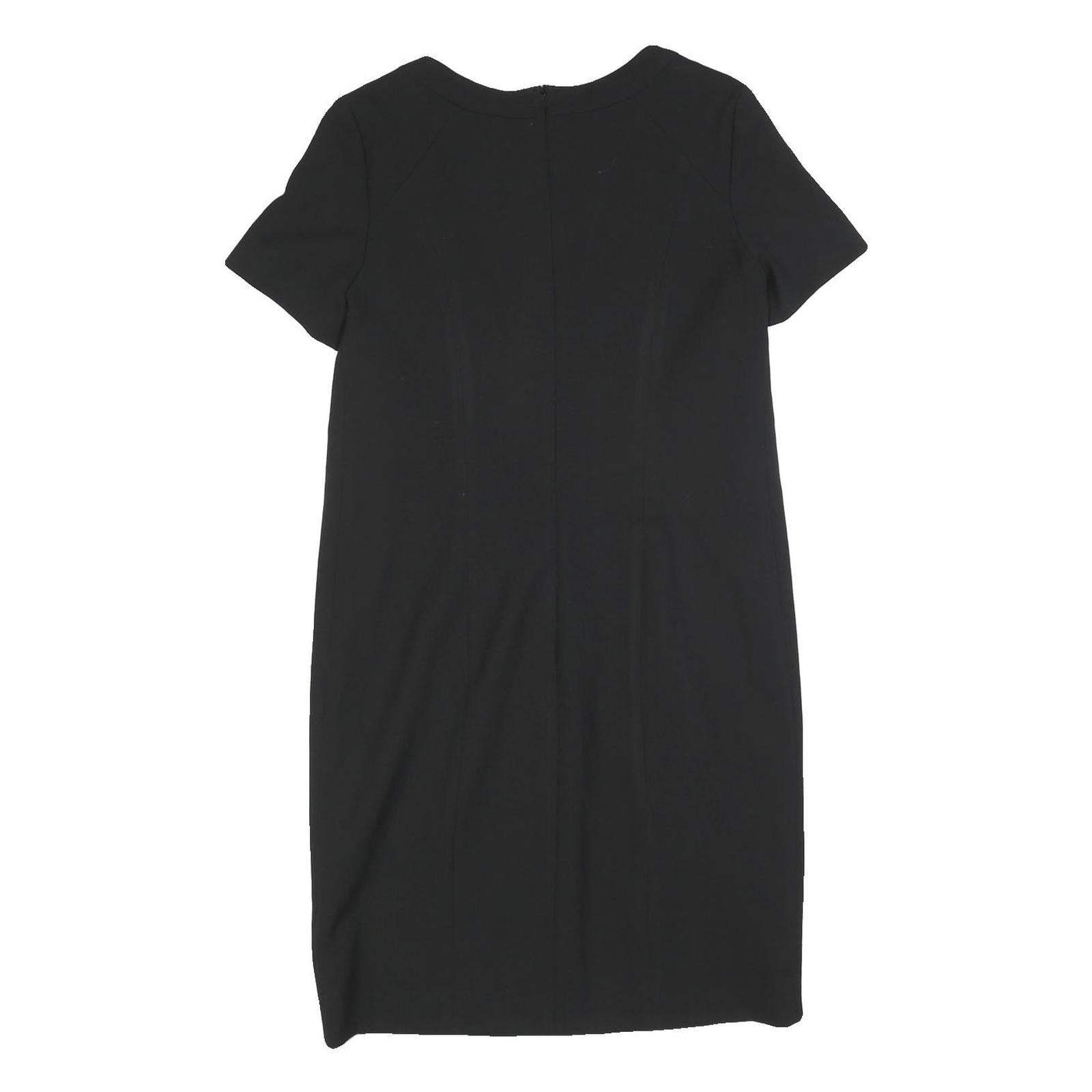 JIGSAW Womens Black Shift Dress Polyester Blend Short Sleeve UK 12 Classic
