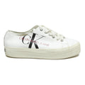 CALVIN KLEIN JEANS Womens Lace-Up Trainers White Leather UK 7 Platform Casual