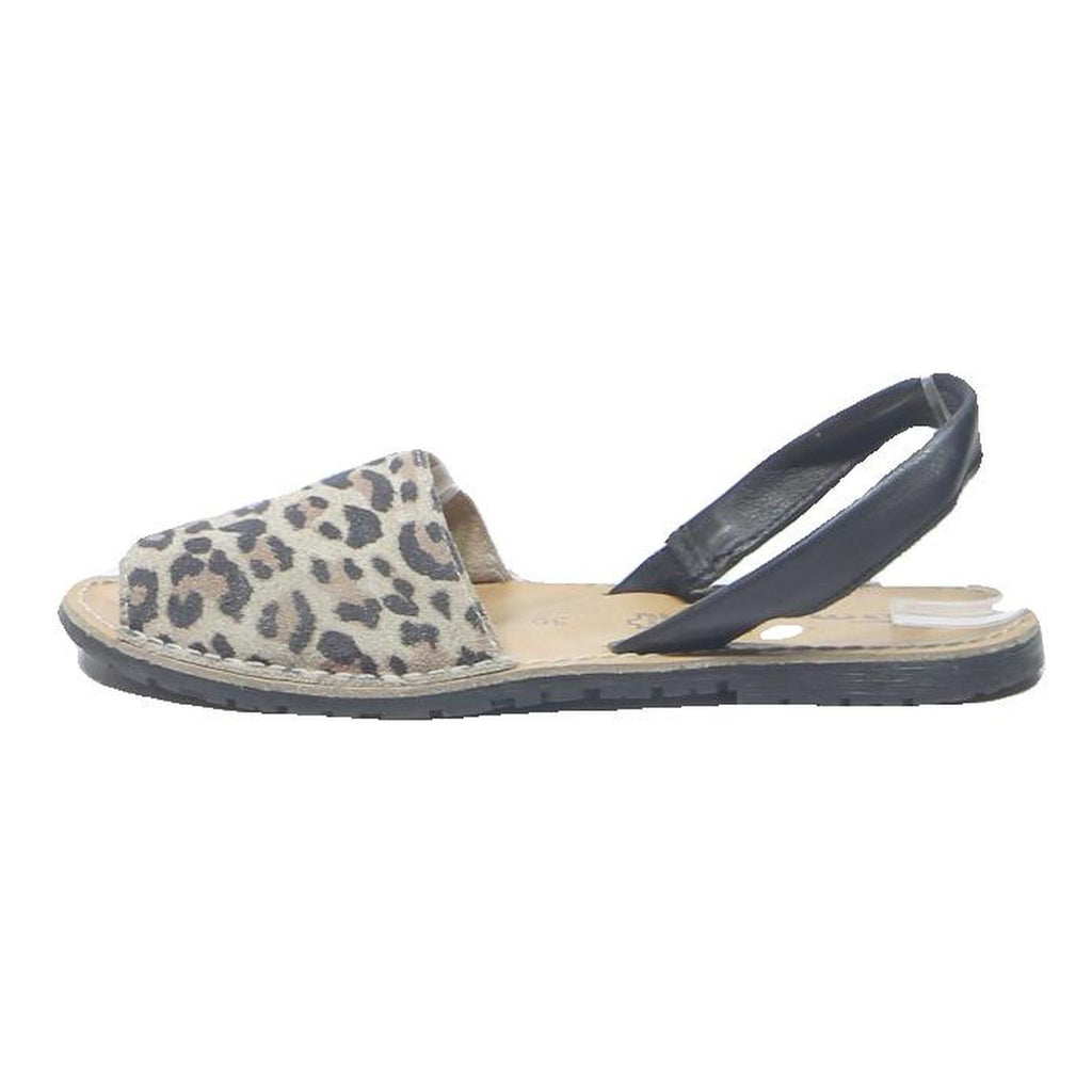 TAMARIS Womens Slingback Leopard Print Leather Sandals UK 3 Summer Casual
