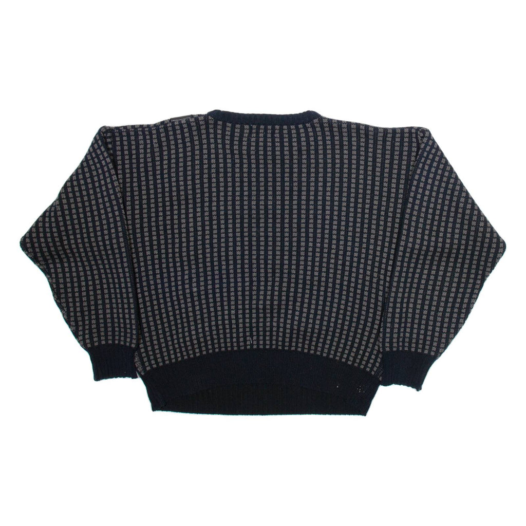 JULIO MATI Mens Patterned Jumper Black Geometric Tight Knit M