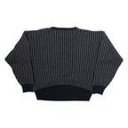 JULIO MATI Mens Patterned Jumper Black Geometric Tight Knit M