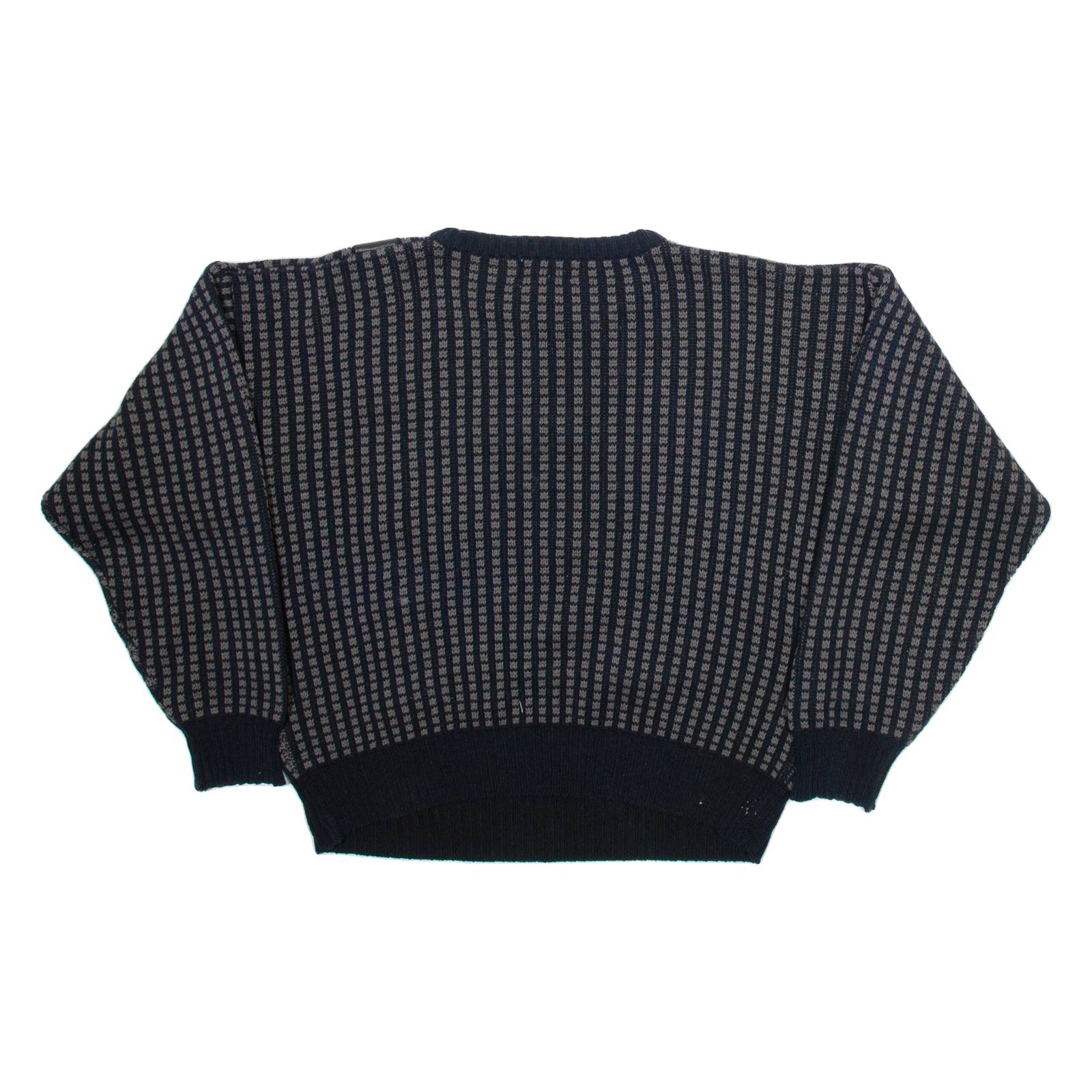 JULIO MATI Mens Patterned Jumper Black Geometric Tight Knit M