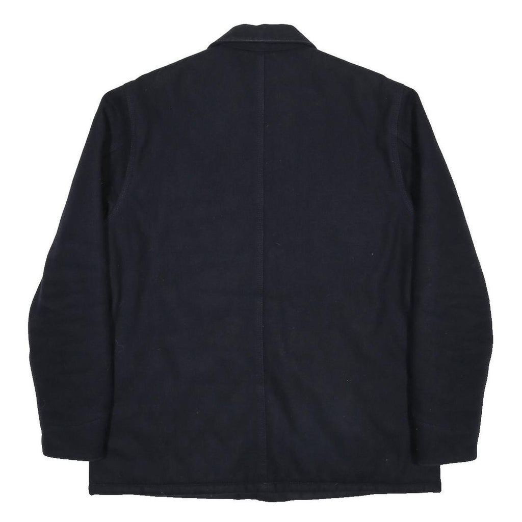 CARHARTT WIP Mens Black Wool Blend Workwear Jacket L Woven Zip Point Collar