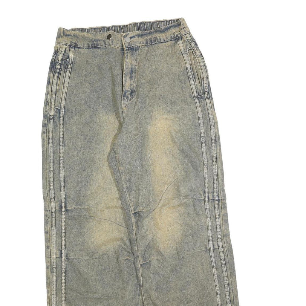 TRILLION Mens Jeans Blue Relaxed Straight Denim Medium W32 L30 Zip Closure