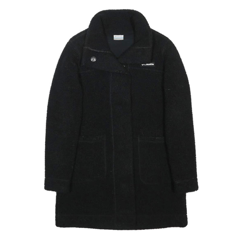 COLUMBIA Womens Black Jacket M Polyester Button Closure Plain Casual Outdoor