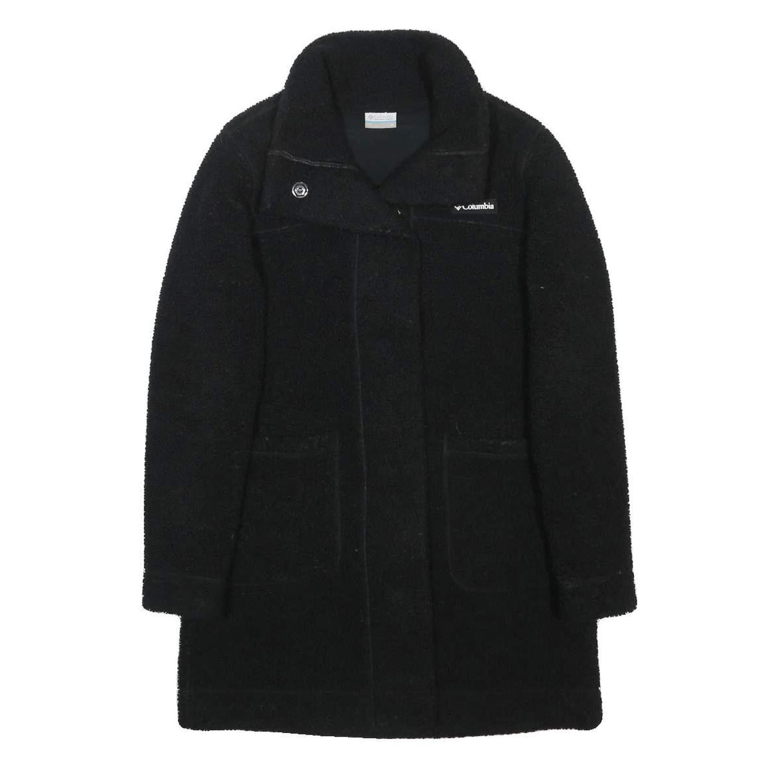 COLUMBIA Womens Black Jacket M Polyester Button Closure Plain Casual Outdoor