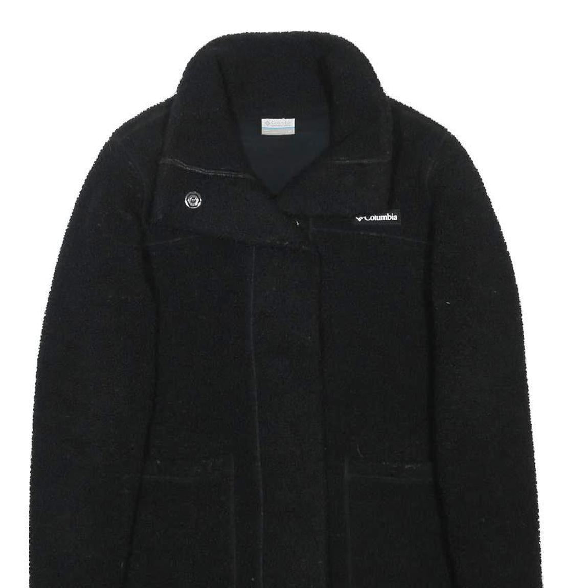 COLUMBIA Womens Black Jacket M Polyester Button Closure Plain Casual Outdoor