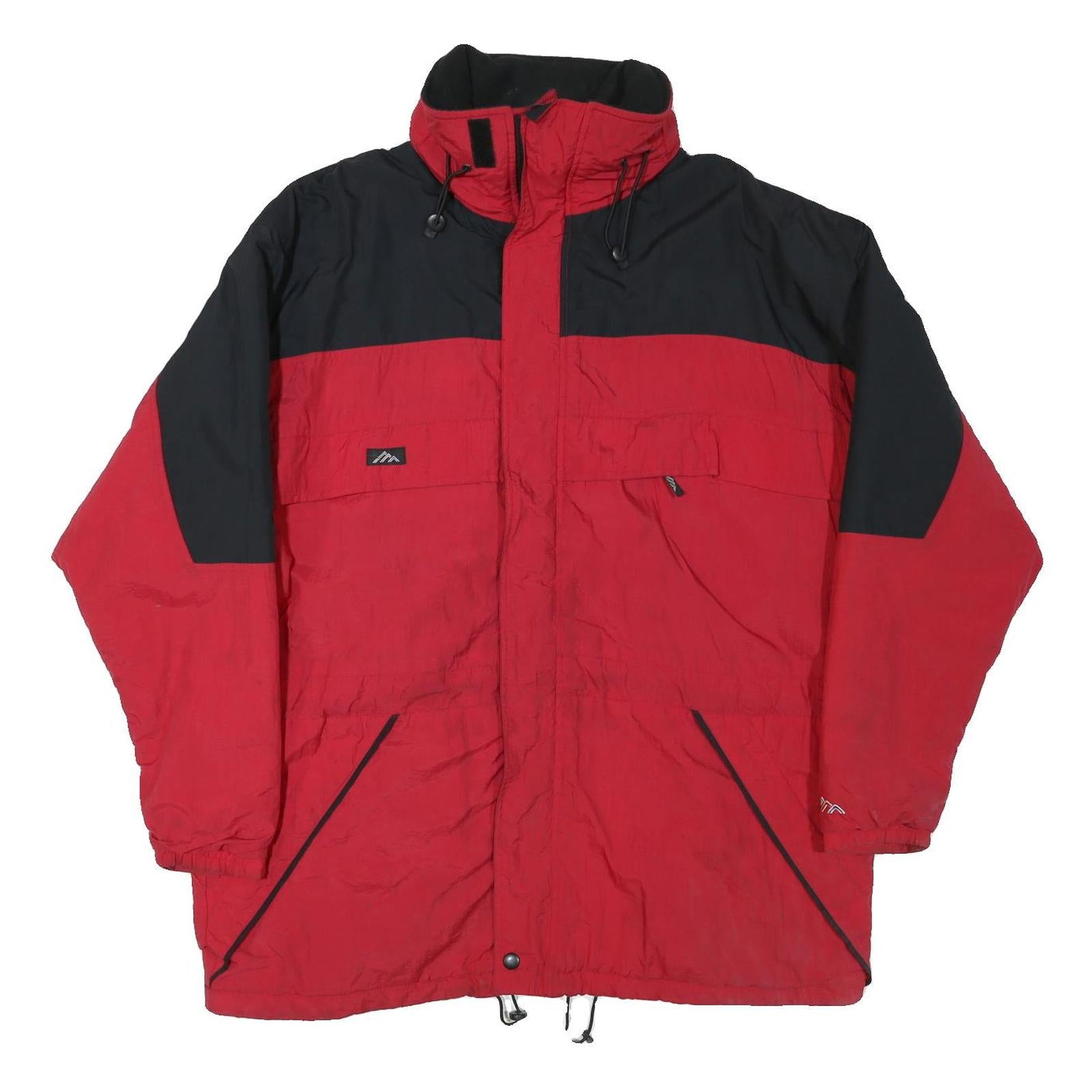 MAJESTIC Mens Red & Black Outdoor Jacket L Polyester Blend Colourblock Zip