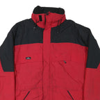 MAJESTIC Mens Red & Black Outdoor Jacket L Polyester Blend Colourblock Zip