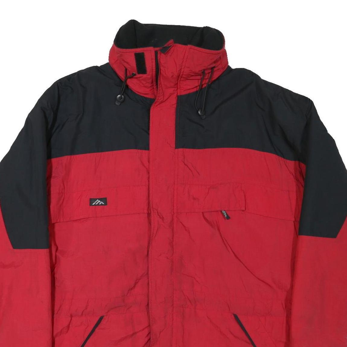 MAJESTIC Mens Red & Black Outdoor Jacket L Polyester Blend Colourblock Zip