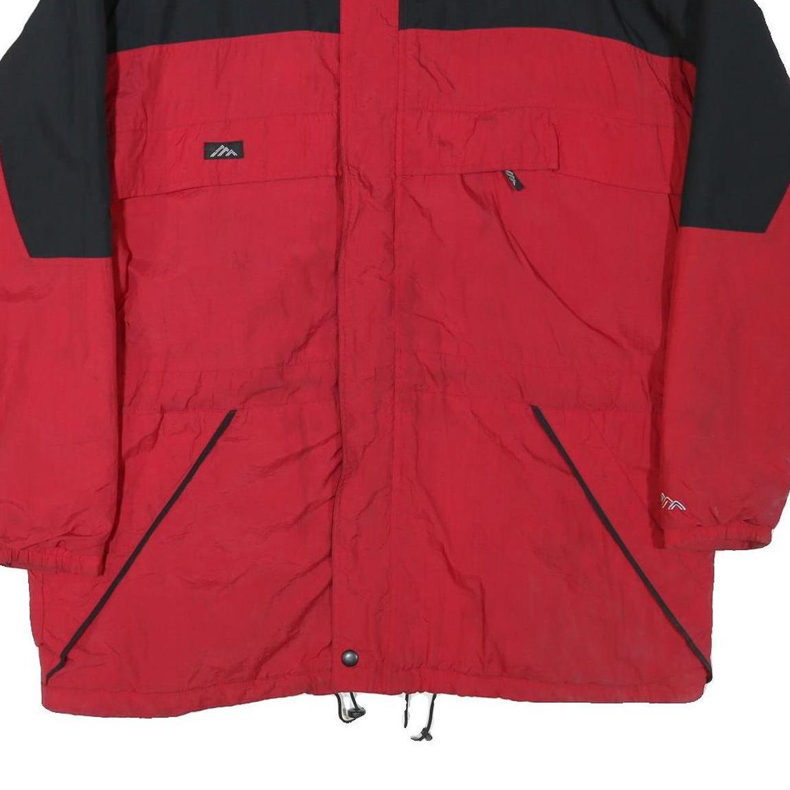 MAJESTIC Mens Red & Black Outdoor Jacket L Polyester Blend Colourblock Zip