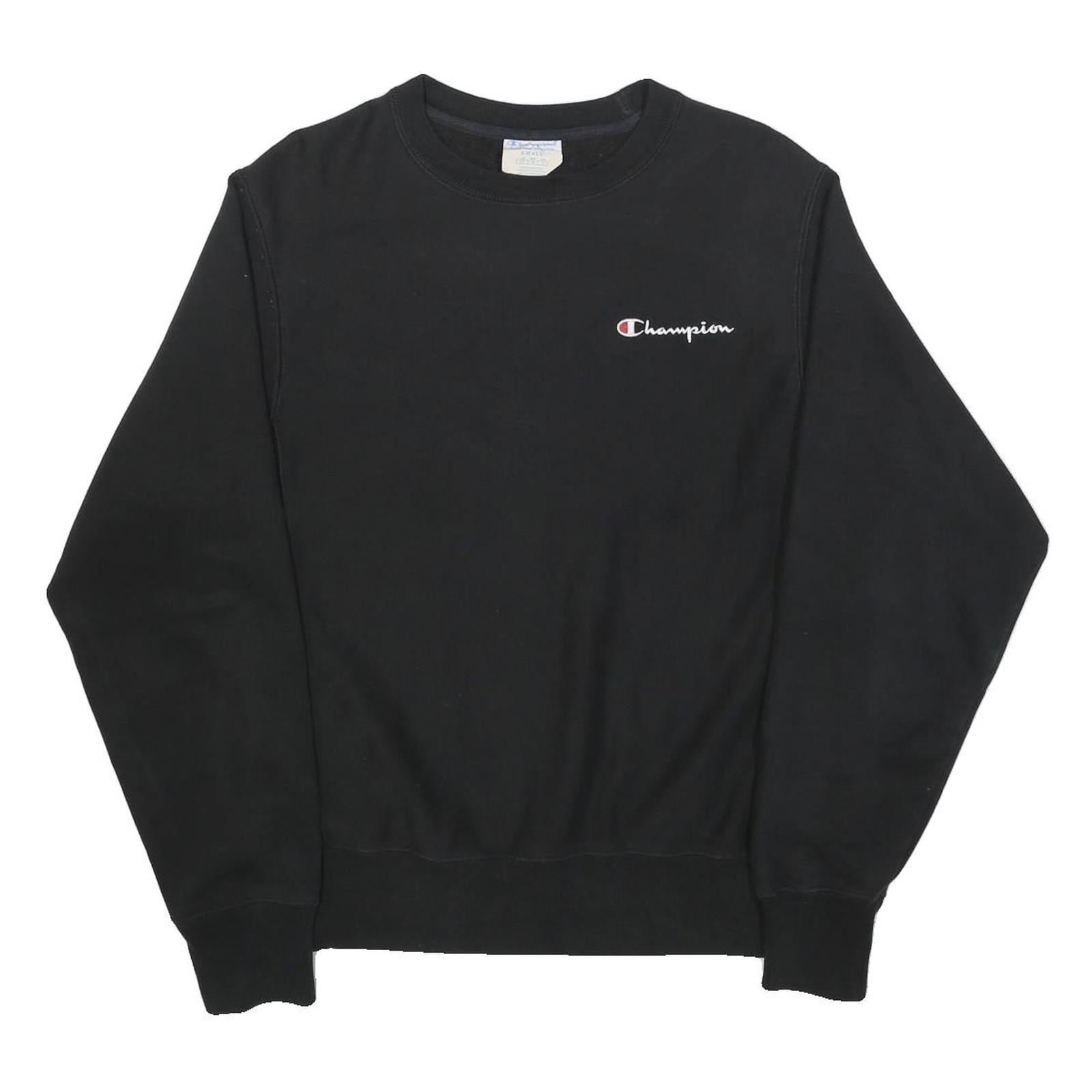 CHAMPION REVERSE WEAVE Mens Black Crew Neck S Classic Cotton Blend Sweatshirt