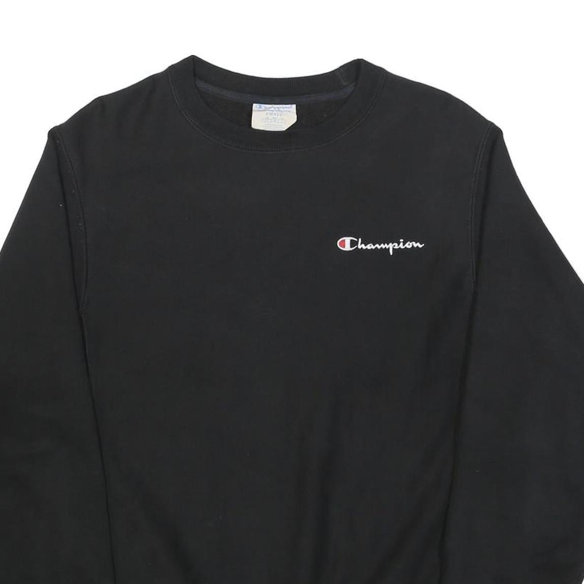 CHAMPION REVERSE WEAVE Mens Black Crew Neck S Classic Cotton Blend Sweatshirt