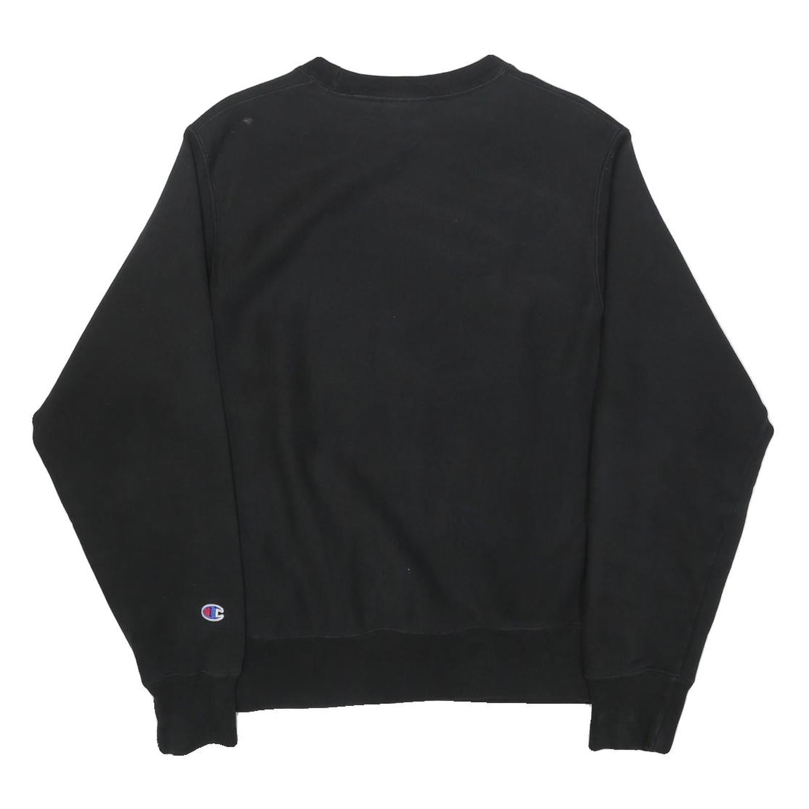 CHAMPION REVERSE WEAVE Mens Black Crew Neck S Classic Cotton Blend Sweatshirt