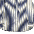 TRIBUTE Mens Blue Beige Stripe Shirt XL Cotton Long Sleeve Casual Buttoned