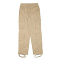 Womens Beige Cotton Blend Regular Fit Cargo Trousers W27 L30 Utility Pockets Zip