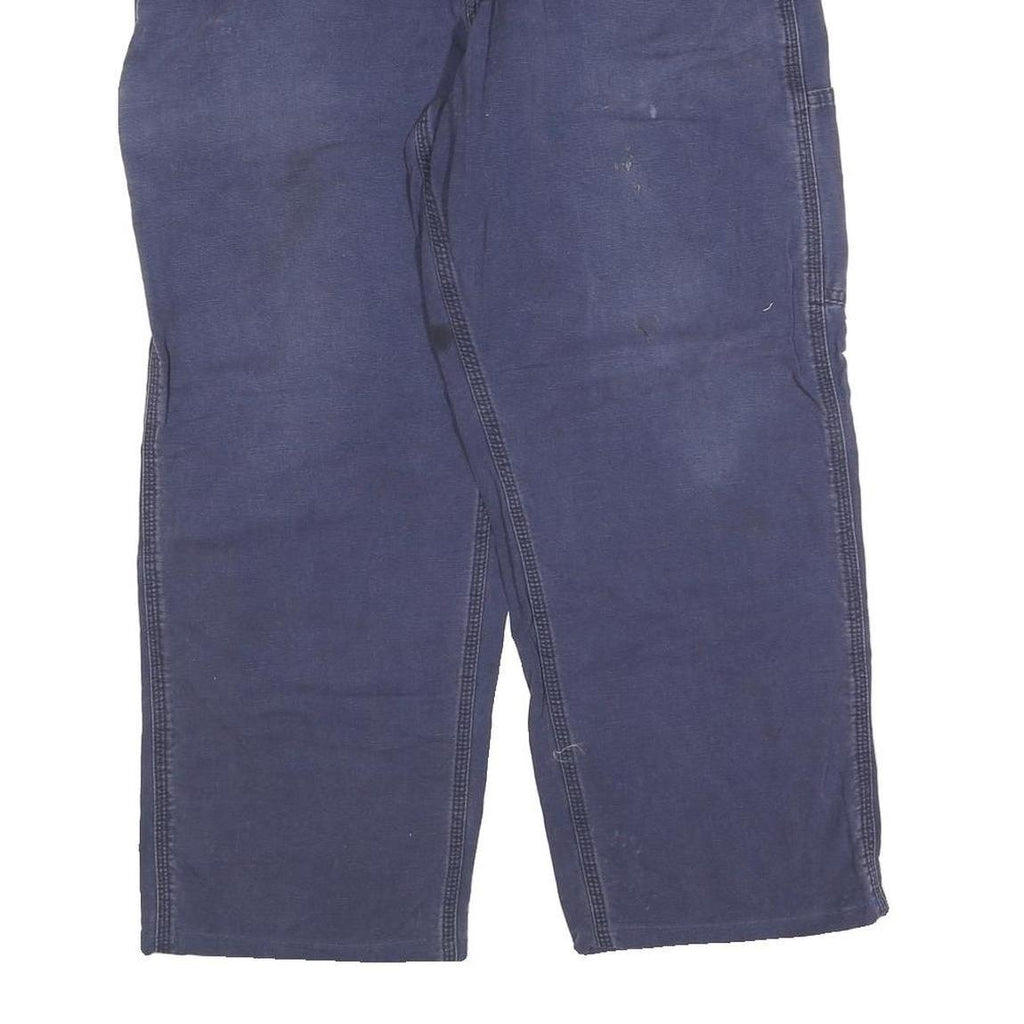 CARHARTT Mens Cotton Blend Navy Blue Relaxed Leg Trousers W36 L26 Workwear