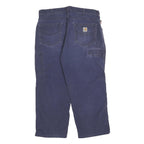CARHARTT Mens Cotton Blend Navy Blue Relaxed Leg Trousers W36 L26 Workwear