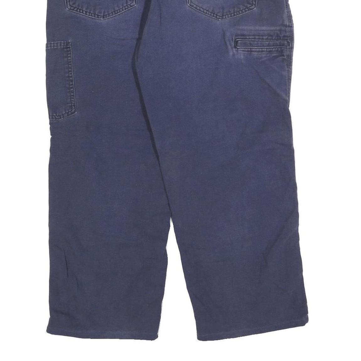 CARHARTT Mens Cotton Blend Navy Blue Relaxed Leg Trousers W36 L26 Workwear