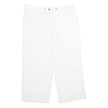 Womens White Regular Fit Drawstring Cotton Blend Trousers W34 L26 Casual Summer