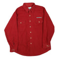 MWG Mens Red Button Jacket M Cotton Blend Plain Classic Workwear Shirt