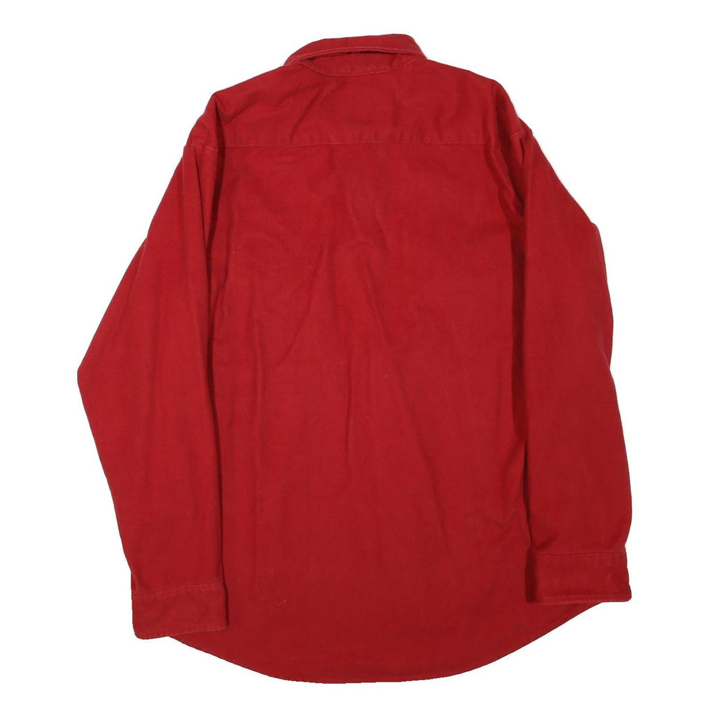 MWG Mens Red Button Jacket M Cotton Blend Plain Classic Workwear Shirt