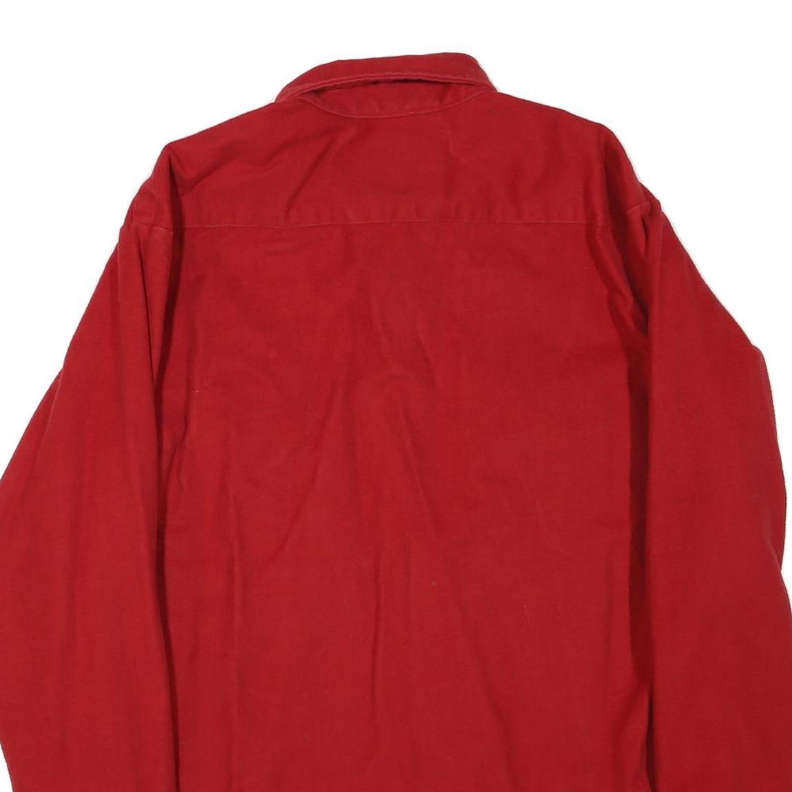 MWG Mens Red Button Jacket M Cotton Blend Plain Classic Workwear Shirt