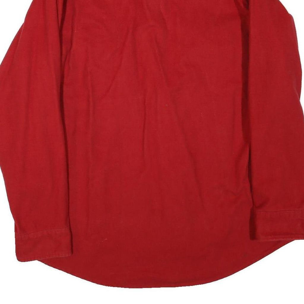 MWG Mens Red Button Jacket M Cotton Blend Plain Classic Workwear Shirt