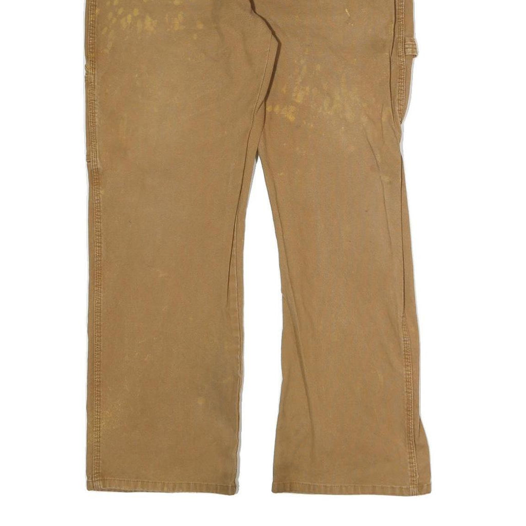DICKIES Mens Cotton Regular Straight Brown Workwear Trousers W36 L30
