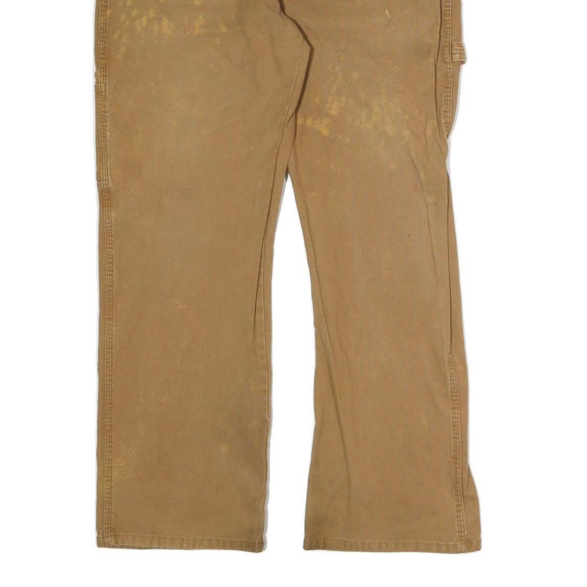 DICKIES Mens Cotton Regular Straight Brown Workwear Trousers W36 L30