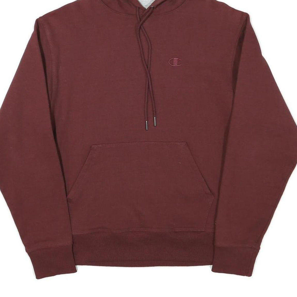 CHAMPION Mens Maroon Pullover Hoodie S Cotton Blend Drawstring Hood Casual
