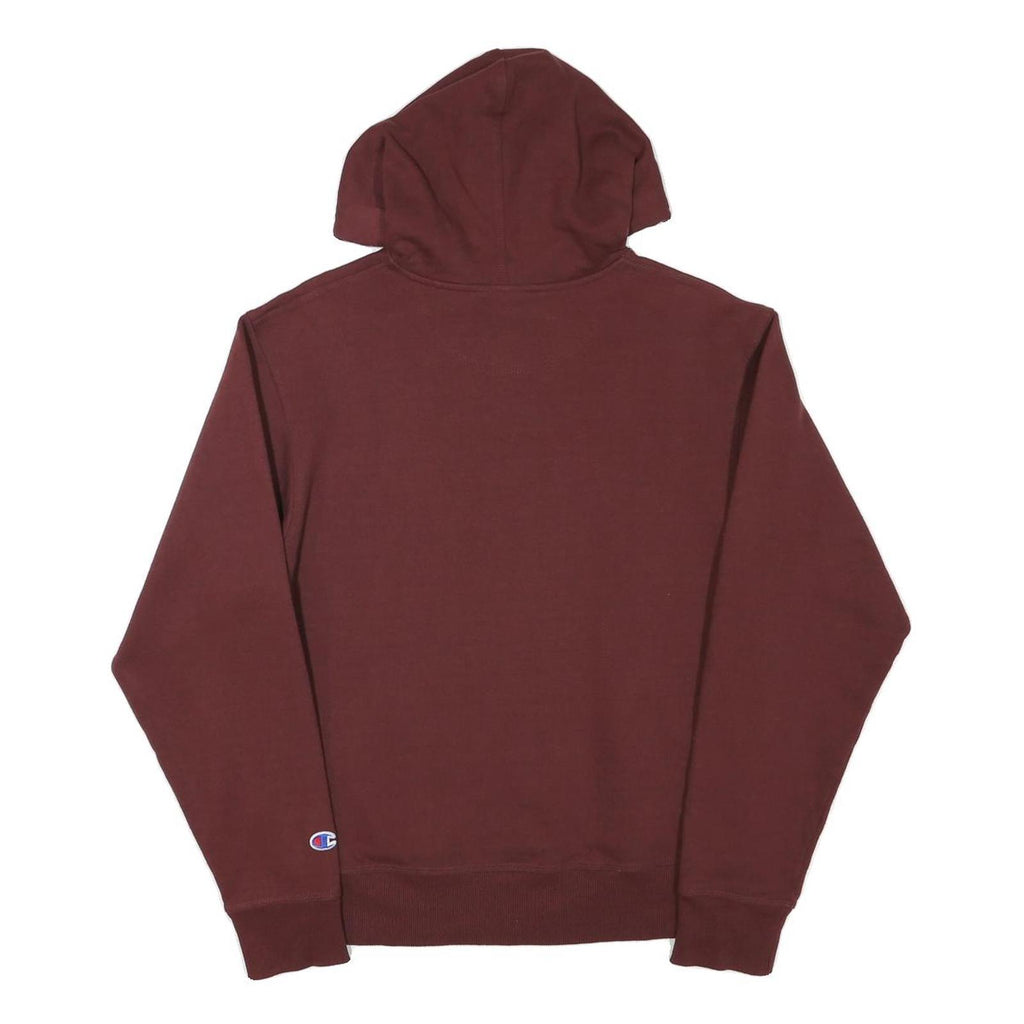 CHAMPION Mens Maroon Pullover Hoodie S Cotton Blend Drawstring Hood Casual
