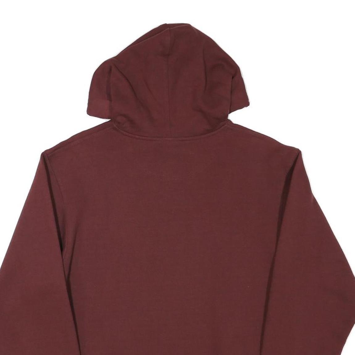 CHAMPION Mens Maroon Pullover Hoodie S Cotton Blend Drawstring Hood Casual