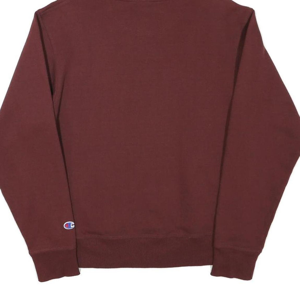 CHAMPION Mens Maroon Pullover Hoodie S Cotton Blend Drawstring Hood Casual