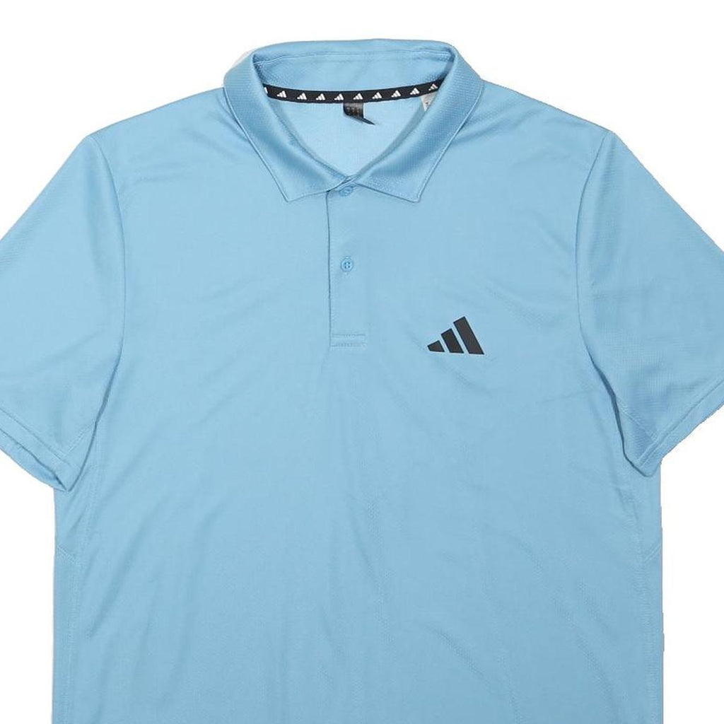 ADIDAS Mens Blue Polo S Polyester Blend Sports Training Casual Golf Shirt