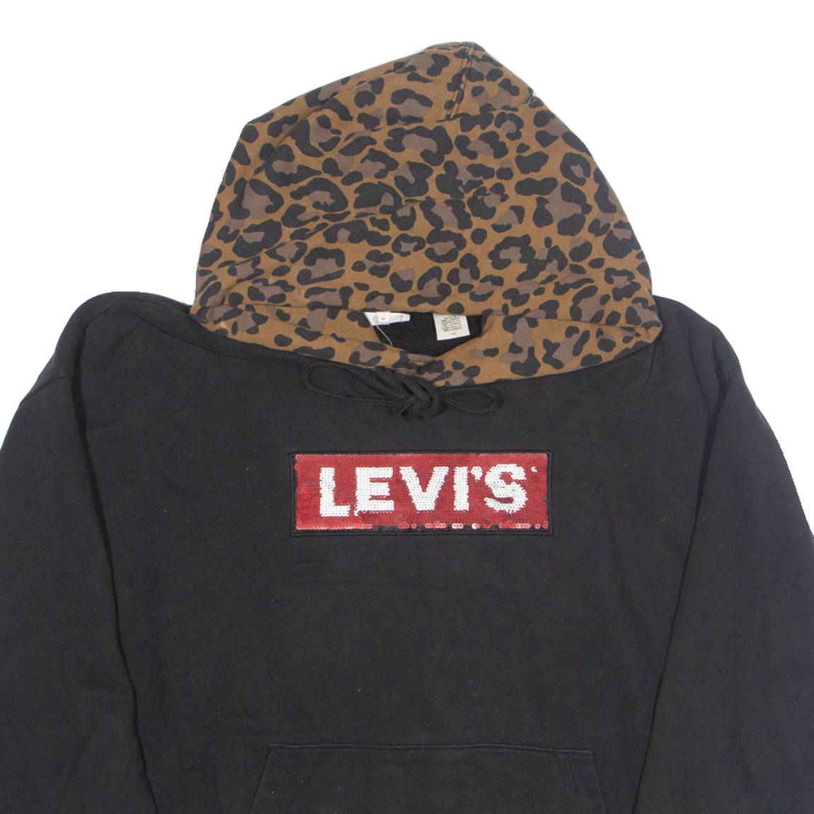 LEVI'S Sequins Womens Black Hoodie L