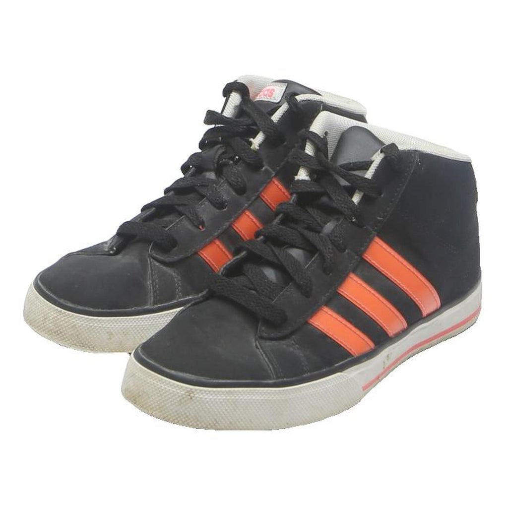 ADIDAS High Top Boys Trainers Black & Orange Synthetic UK 3 Kids Casual