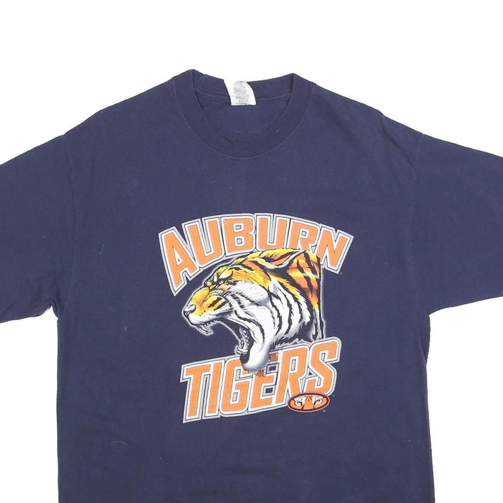 JERZEES Mens Navy Blue Auburn Tigers Graphic T-Shirt L Short Sleeve Crew Neck