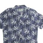 ISLAND CREW Mens Blue & White Pattern Rayon Shirt XL Casual Summer Beachwear