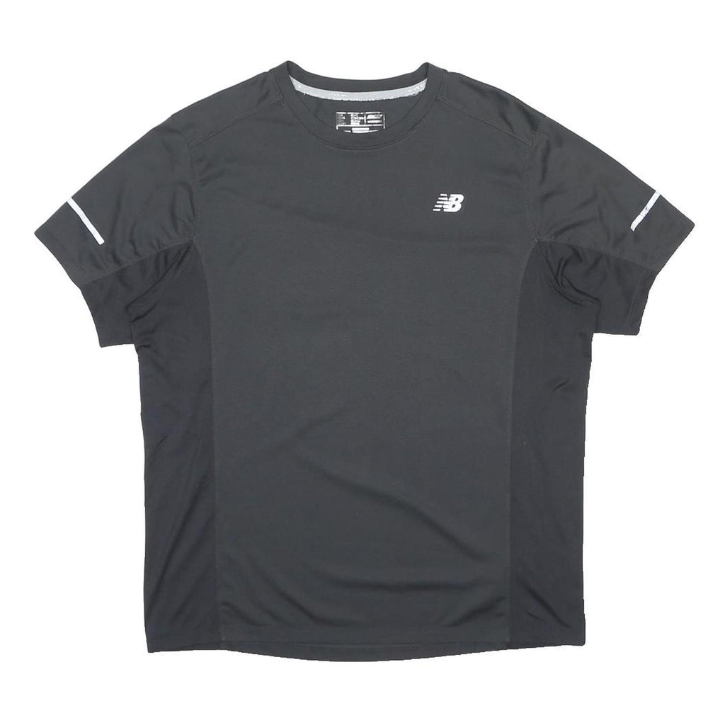 NEW BALANCE Womens Black Athletic T-Shirt M Short Sleeve Crew Neck Performance