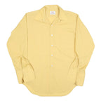 TACOMA Mens Yellow Plain Shirt L Cotton Blend Classic Fit Long Sleeve Button