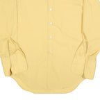 TACOMA Mens Yellow Plain Shirt L Cotton Blend Classic Fit Long Sleeve Button